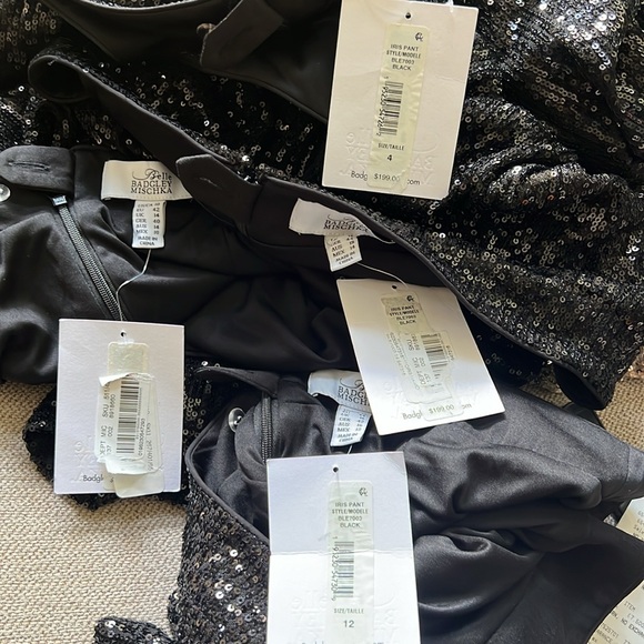 Belle Badgley Mischka Iris Sequin Flat Front Pants - Picture 13 of 16